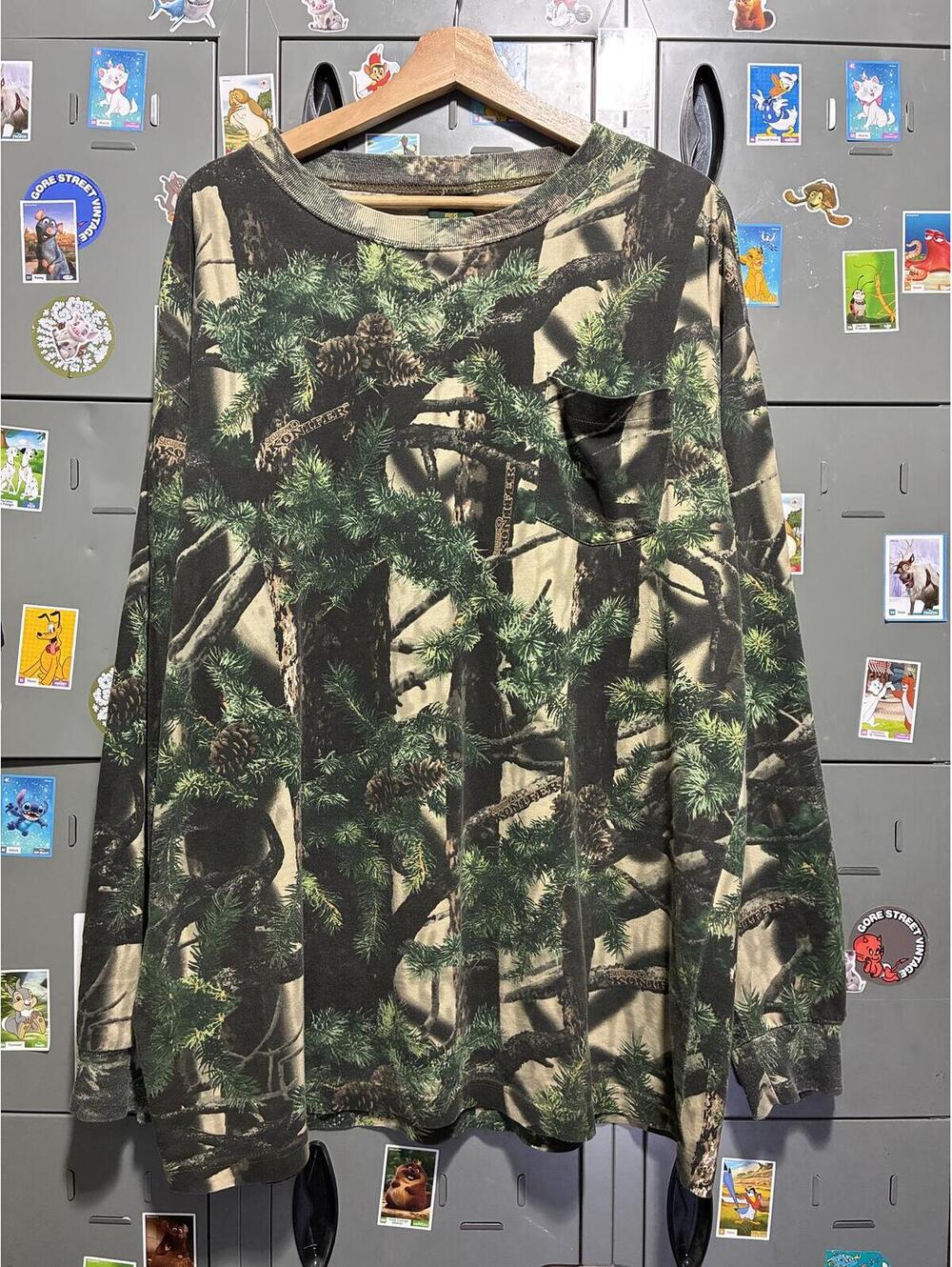 vintage long sleeve konifer tree camo Cabela's xl 25x30